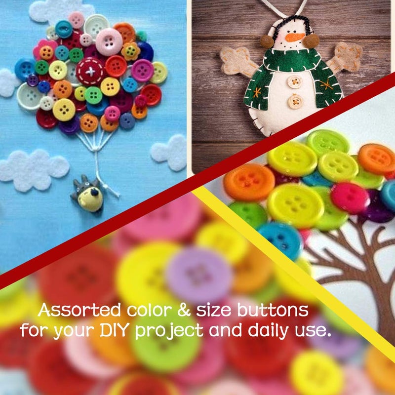 Greentime 600-700 PCS Mixed Color Assorted Sizes Round Resin Buttons for Crafts Sewing DIY Manual Button Painting DIY Handmade Ornament Buttons Easter Egg Fillers Decorative - Image 5